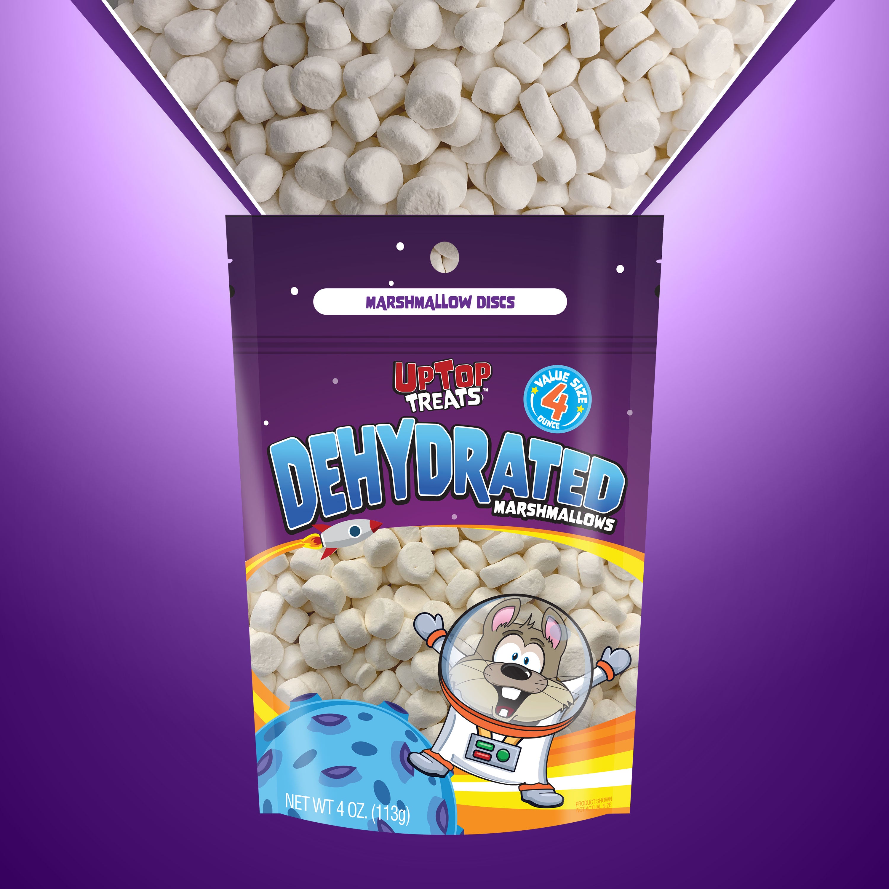 Dehydrated Marshmallow Discs Uptop Treats Bag