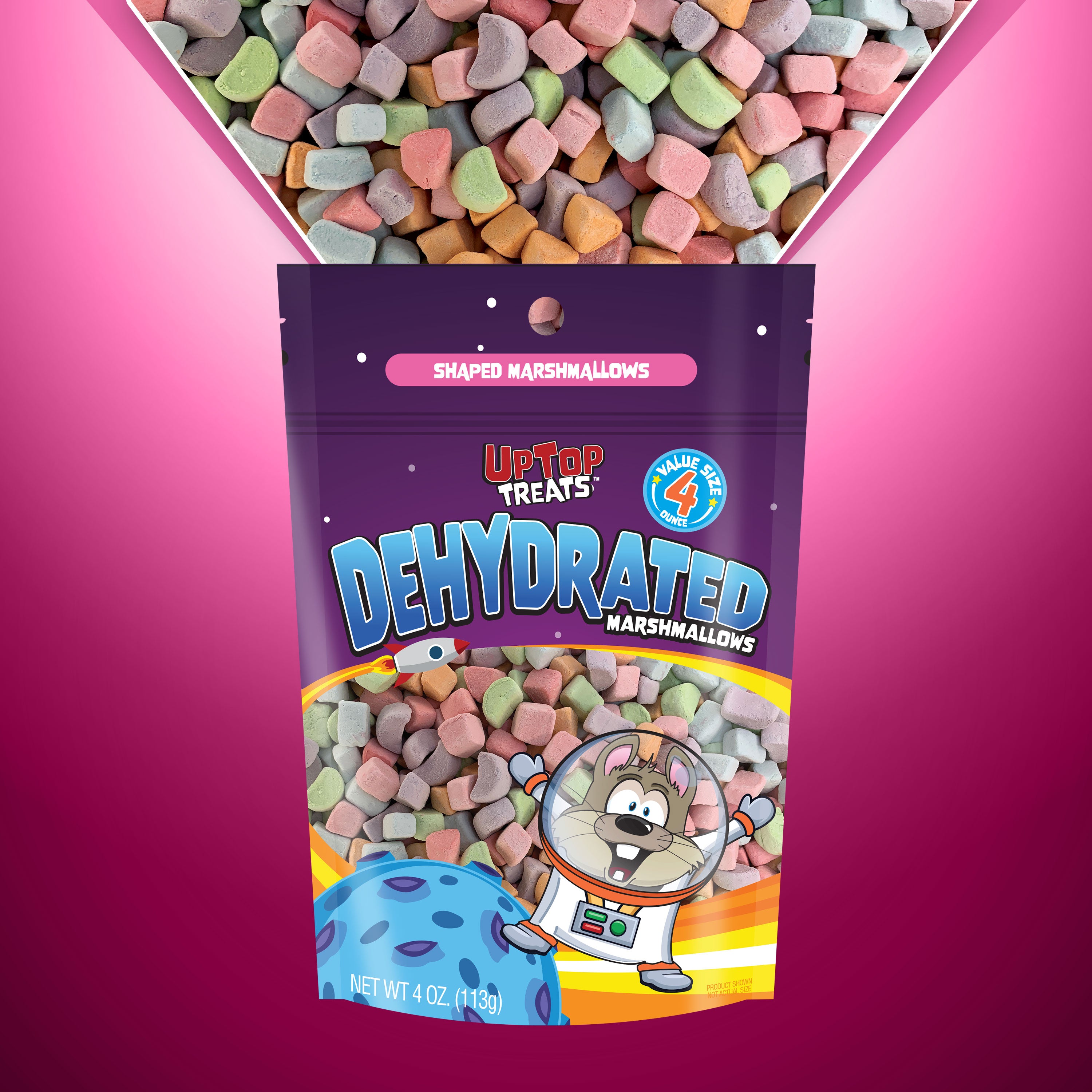 Dehydrated Marshmallows Fun Shapes Uptop Treats Bag