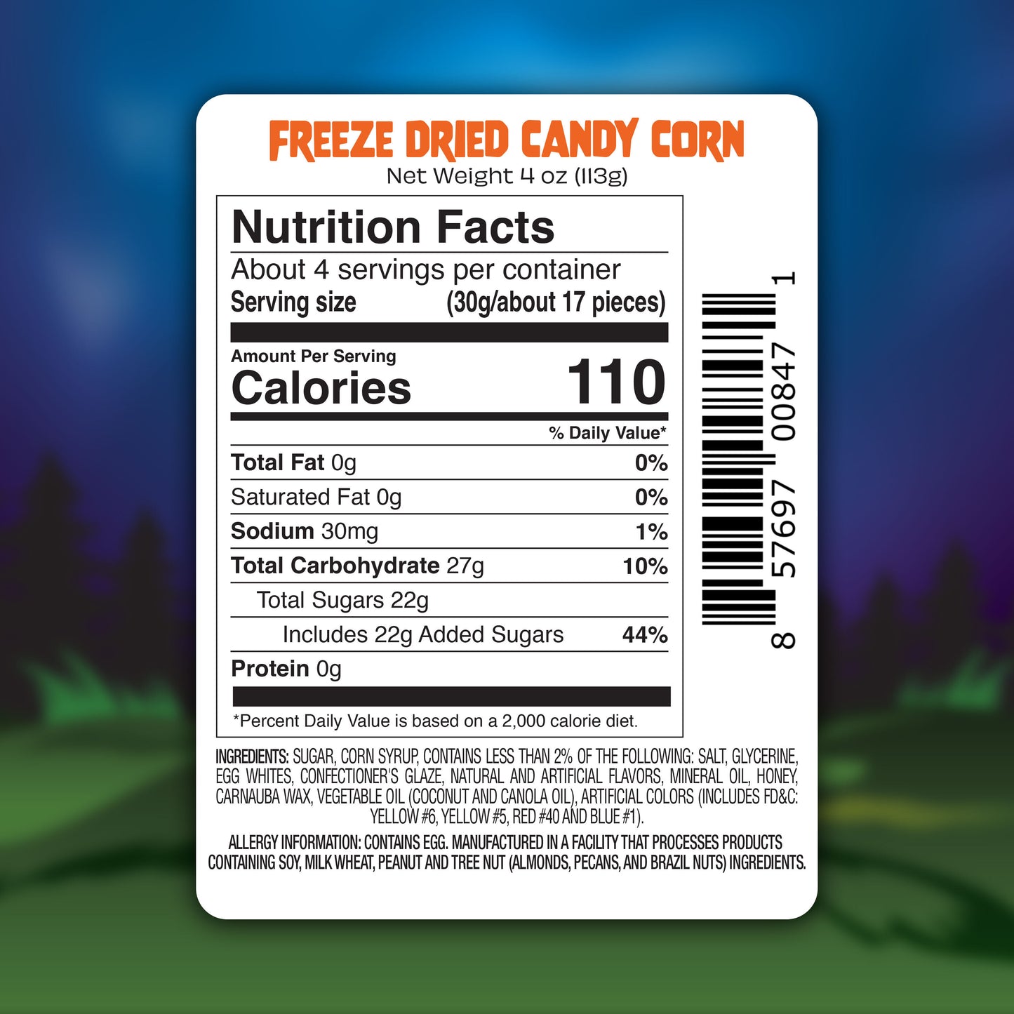 Freeze Dried Candy Corn - Halloween Seasonal - 4 oz