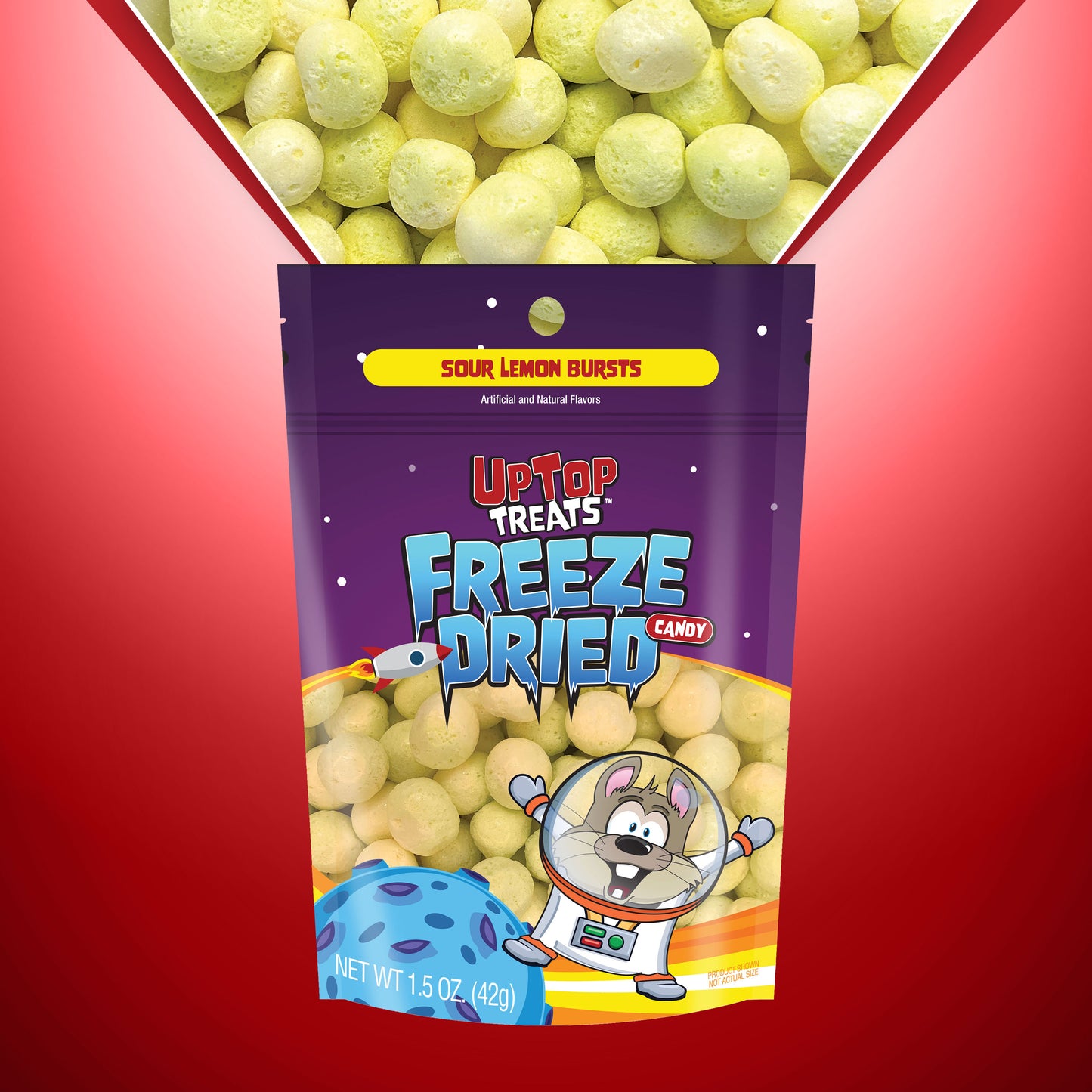 Sour Lemon Bursts - Freeze Dried Hard Candy - 1.5 oz