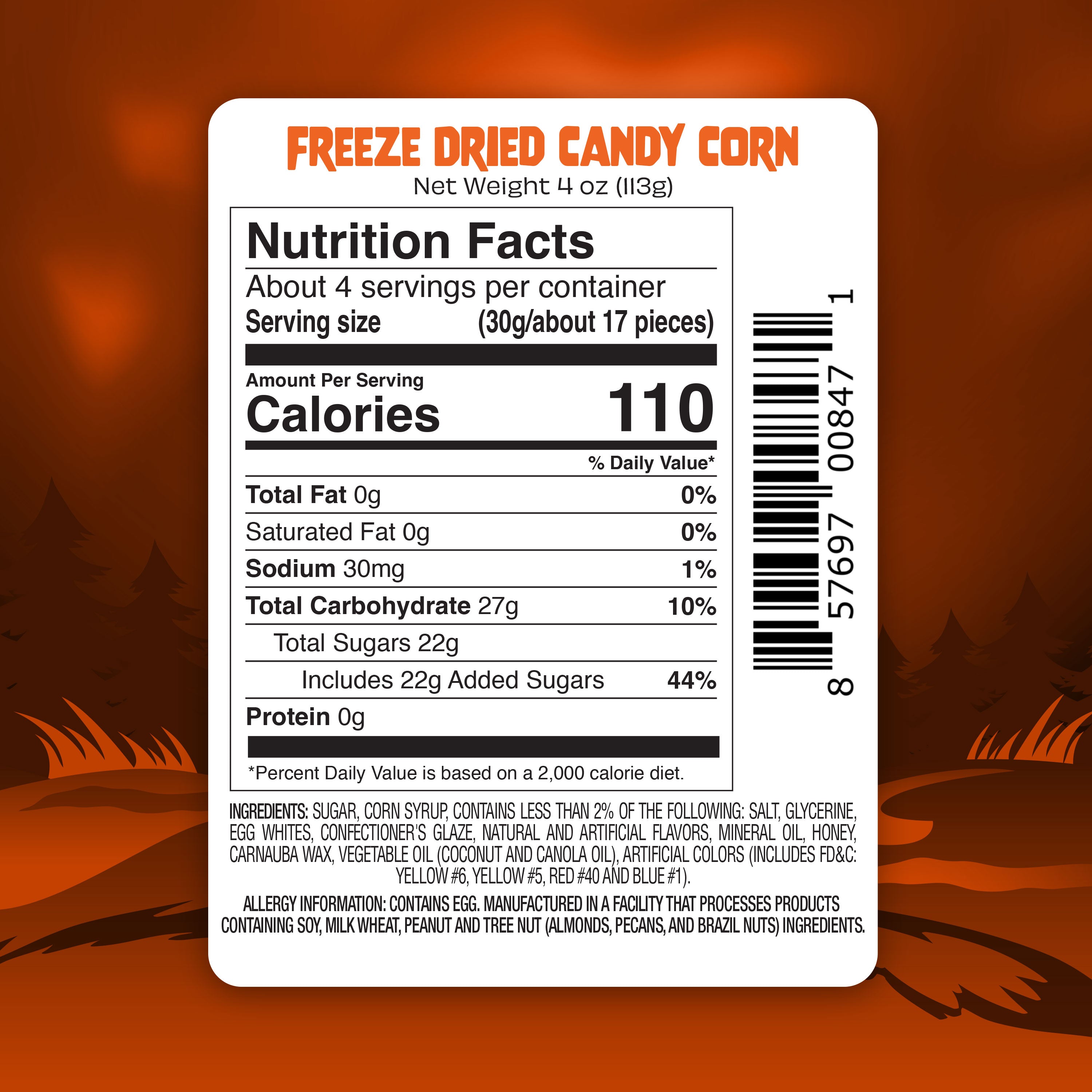 Freeze Dried Candy Corn - Halloween Candy