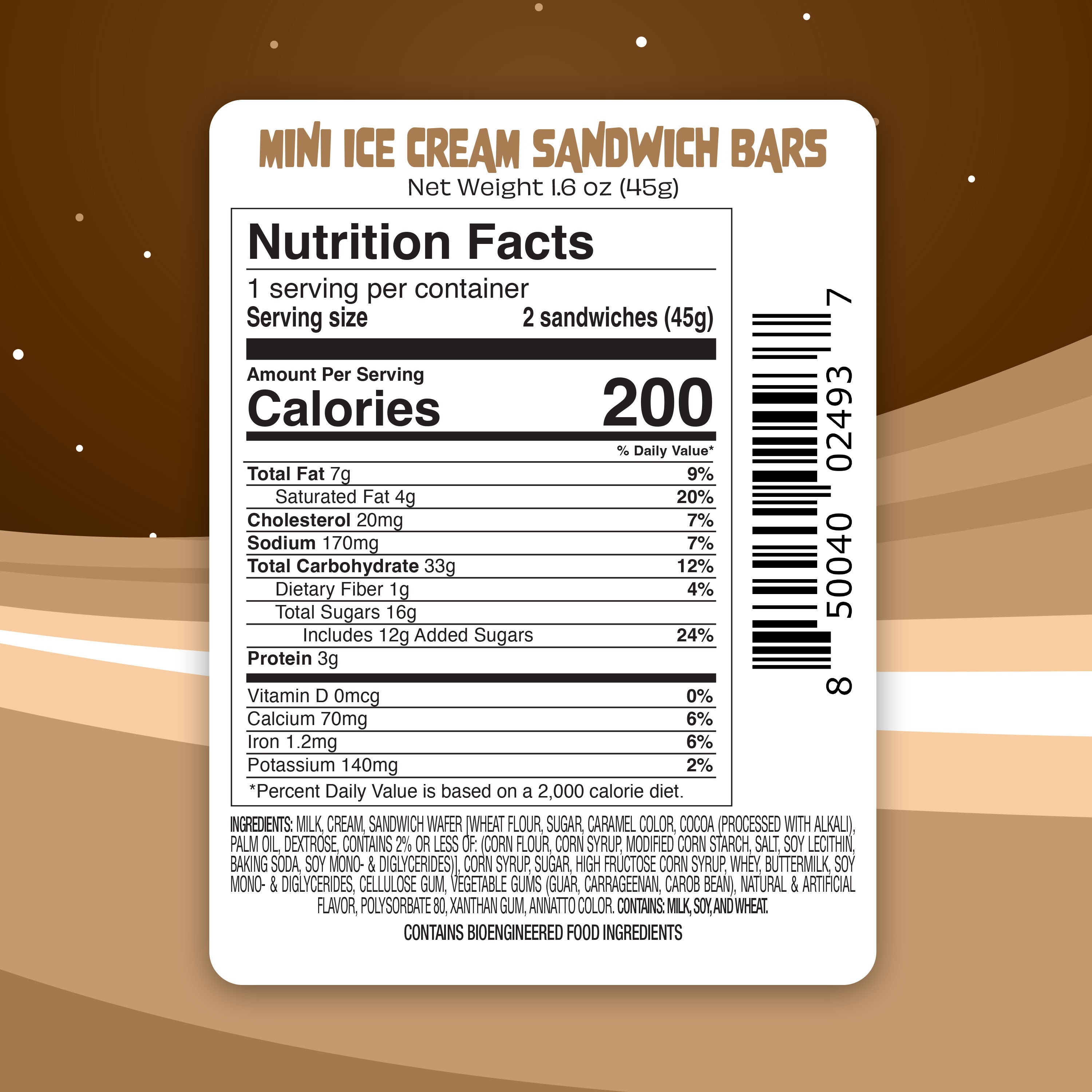 Freeze Dried Mini Ice Cream Sandwich Bars