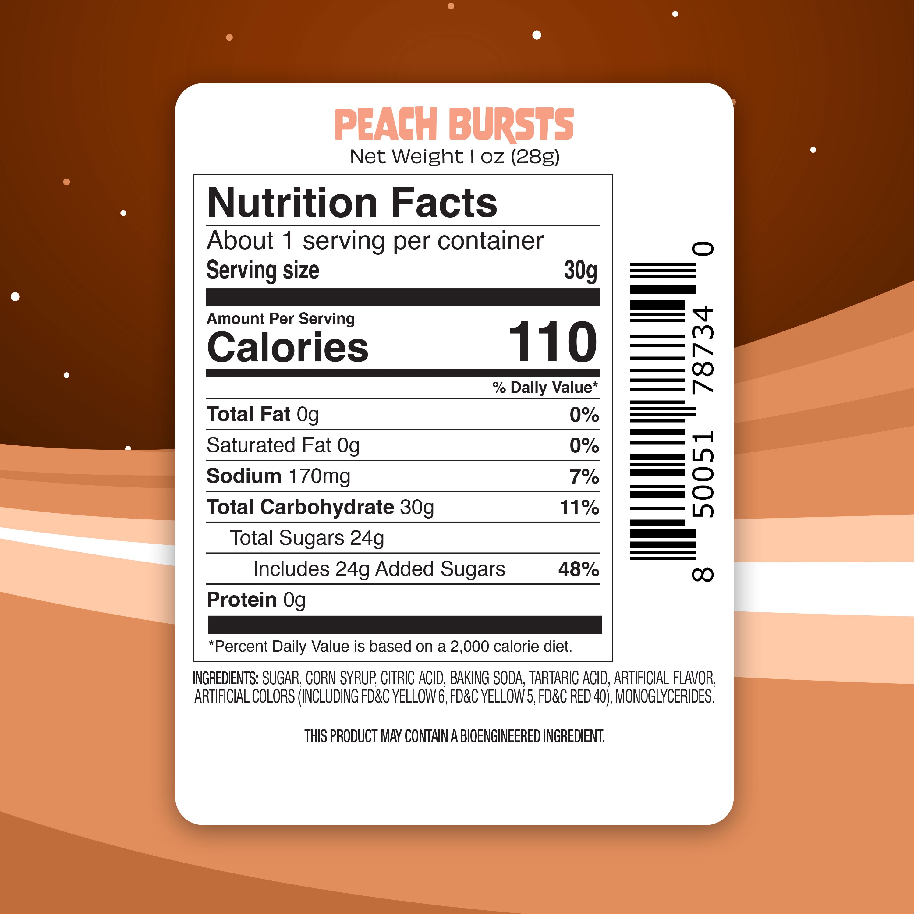 Peach Bursts - Freeze Dried Peach Candy