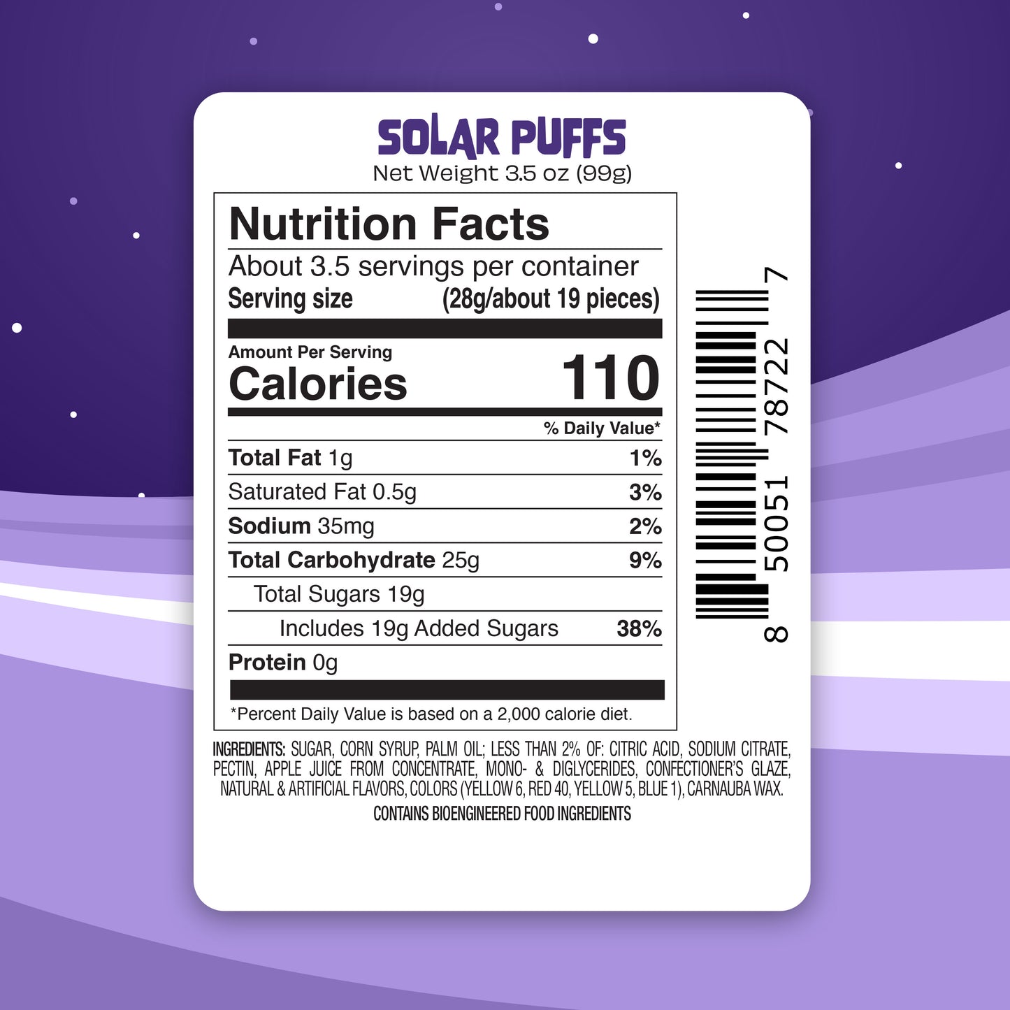 Solar Puffs - Freeze Dried Hard Candy - 3.5oz