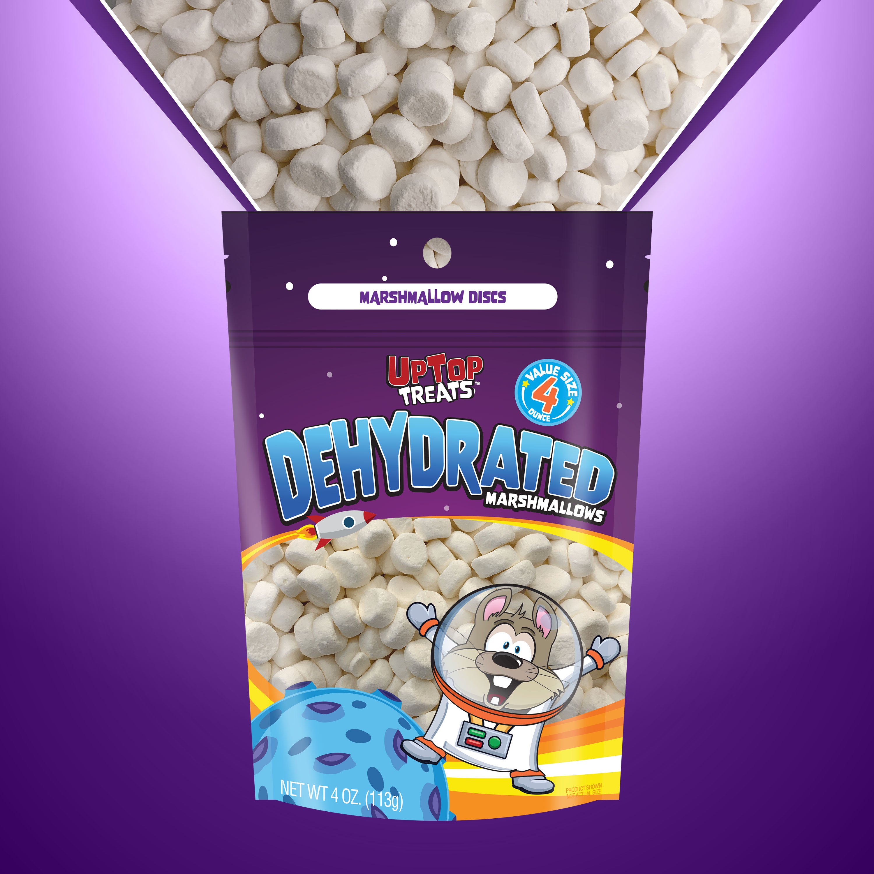 Dehydrated Marshmallow Discs Uptop Treats Bag